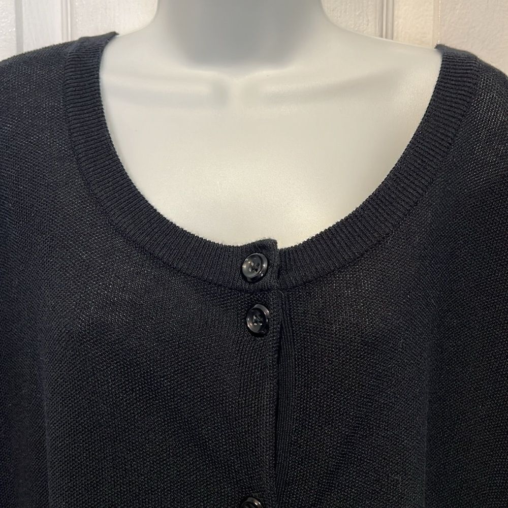 Dark Navy Blue Cap Sleeve Button Up Cardigan Size 3X - Picture 2 of 13